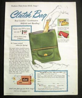 Vintage 1955 Illustrated Ladies Hands with Clutch Bag Dial Soap 50s 