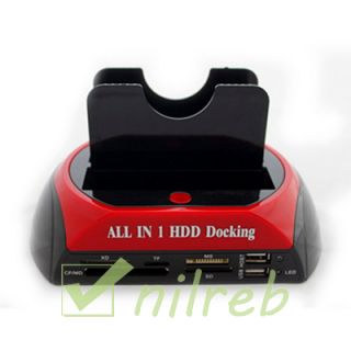 External Hard Drive HDD 2 5 3 5 2X SATA IDE Reader Backup Dock Station 
