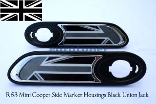 2002 2006 R53 Mini Cooper s Side Marker Housings Black Union Jack 