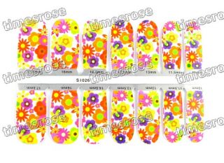   Flowers Sticker Acrylic Foils Wraps Decoration Tips Decals 686