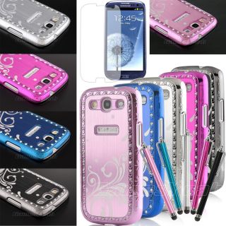   III S3 i9300 Lace Pearl Case Cover Screen Protector Pen Green