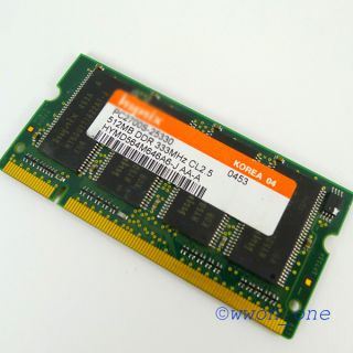 Hynix 512MB PC2700 DDR333 333Mhz 200pin DDR Sodimm Laptop Memory