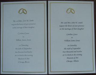 50 G2 by Gartner Wedding Invitations Ivory Gold Rings