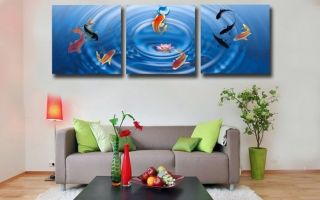   Abstract Art Oil Painting Wall Decor Cute Fish No Frame