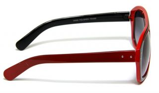   Retro Style Designer Aviator Sunglasses Black and Red Frame