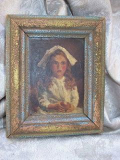   Blair Thomas Miniature Portrait Oil Painting of Young Girl