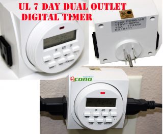 Lot(10)7 Day Dual Outlet Switch Digital Electric Light Timer 15A 1725W 