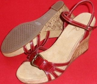 New Womens Red Aerosoles A2 Sageplush Wedge Heels Sandals Casual 