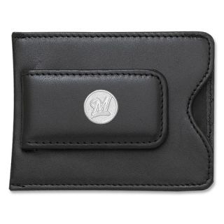 LogoArt MLB Logo Black Leather Money Clip Credit Card Holder