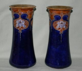   of Doulton Lambeth Art Nouveau Vases by Christine Abbot C 1905