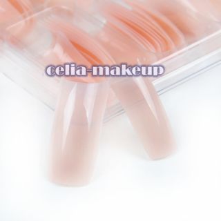   Peach Color French False Acrylic Nail Tips Art Polish Glue 2481
