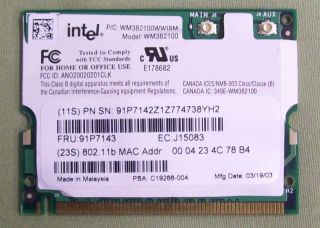 Intel Internal Wireless Access Card WM3B2100 New