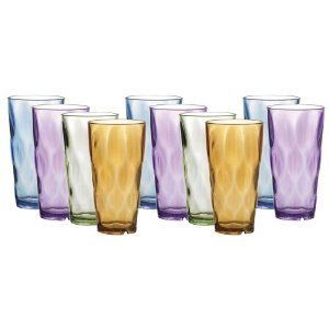   Colored Tumbler Glass Glasses Set Durable Unbreakable Plastic USA Made