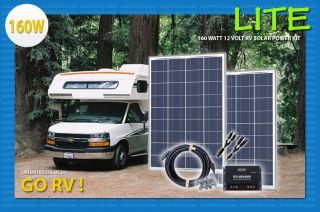Unlimited Solar   GO RV    160 Watt 12V RV Solar Power Kit   LITE