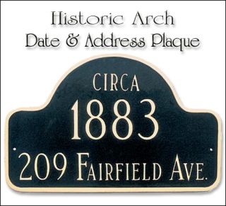 HISTORICAL ARCH DATE & ADDRESS PLAQUE   DUAL FX + CHOICE OF 20 COLORS 