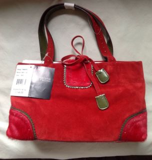 Adrienne Vittadini Suede Bag With Patent And Pony Hair Accents