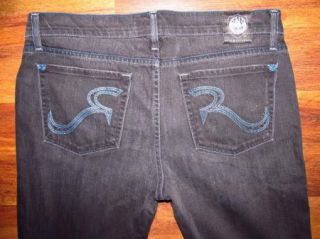 Womens Rock & Republic Berlin Black Skinny Leg Stretch Jeans size 31 x 