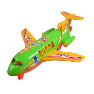 Yellow Wings Manual Wheels Design Plastic Air Plane Toy for Kids
