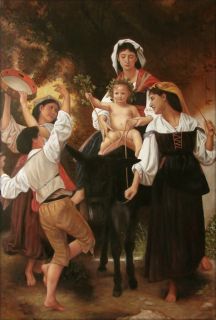 MQ Hand Painted Oil Painting Repro Bouguereau Return from Harvest 