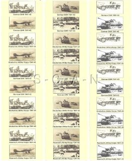   30 Stickers WWII German Tank Stuka DAK Rommels Afrika Korps