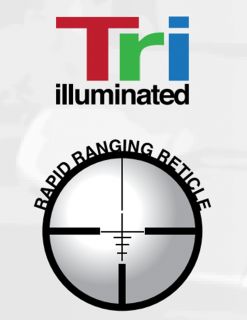 Aim Sports 4x32 Tri Illuminated Scope Fiber Optic Sight Rapid Ranging 