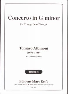 Albinoni Concerto in G Minor for Trumpet Strings Dokshitser Sheet 