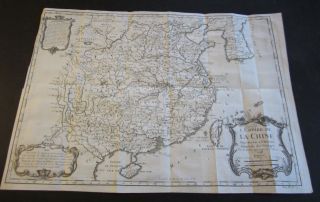 Original Old 1748 Antique MAP CHINA   L EMPIRE de LA CHINE   Bellin