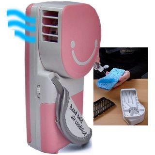 90 Degree Rotatable Handheld Mini Air Conditioner No Leaf Cooling Fan 