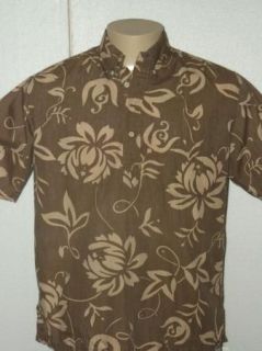   Alfred Shaheen by Reyn Spooner Brown Pullover Hawaiian Shirt Mens L