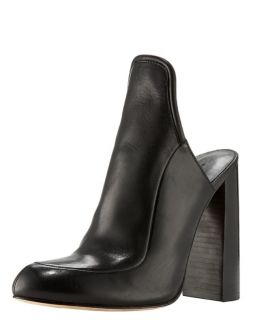 Alexander Wang Bette Tall Front Mule Heel Designer Black Leather Edgy 