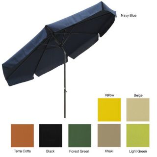 Steel Rib 8 Foot Outdoor Patio Umbrella w Crank Tilt