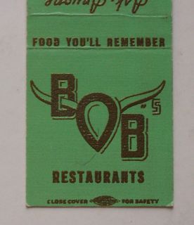 1940s Matchbook Bobs Restaurant San Francisco Marin CA
