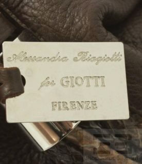Alessandra Biagiotti For Giotti Brown Deerskin Leather & Snakeskin 