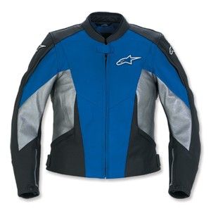 Alpinestars STELLA TX 1 Leather Jacket ! Blue/Silver , size 8 US / 44 