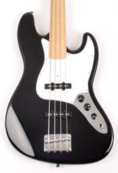 Douglas Lacerta Fretless Black Bass Guitar w Alder Body New