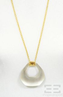 Alexis Bittar Lucite and Citrine Charm Necklace w Case