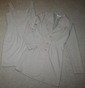Alyn Paige 5 6 Cream Dress Coat Suit Womens Stretch Light Tan Tank 2 