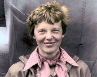 10 x 8 Hand Color Tinted Photo Pilot Amelia Earhart