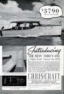 1938 Chris Craft 31 Cruiser Yacht Wood Boat Algonac Ad