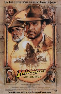 Indiana Jones Last Crusade Movie Poster 1 Sheet Original Rolled 27x40 