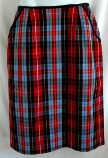 Hanna Andersson Red Black Blue Plaid Stretch 8 M Skirt