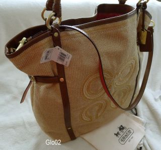 NWT AUDREY STRAW LARGE ANDIE CINCHED TOTE SHOULDER BAG WHEAT NEW 17042