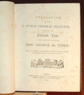1810 Collection of Public General Statutes Leather BnD