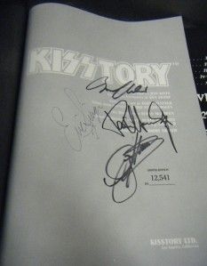 KISS KISSTORY SIGNED AUTOGRAPHED BOOK GENE SIMMONS PAUL STANLEY 2 MORE 