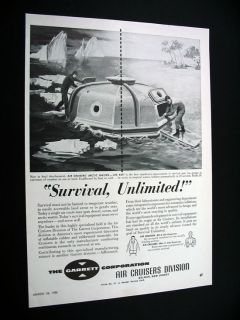 Air Cruisers Arctic Shelter Life Raft Airplane 1956 Ad
