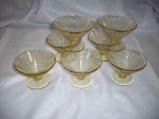 Depression Glass Amber Madrid Sherbets 7 Cone Shaped Federal Glass1932 