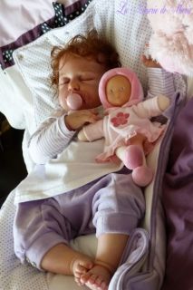reborn baby girl, doll, human hair, toddler, Anne Timmerman kit