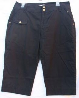 EUC Charter Club Skimmer 100% Cotton Black Capri Pants Size 10