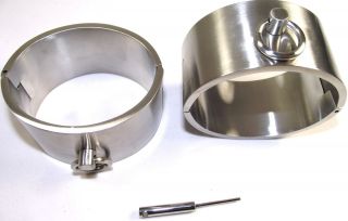 Brushed Steel Wrist Cuffs or Ankle Cuffs Oval Locking Handcuffs Size 