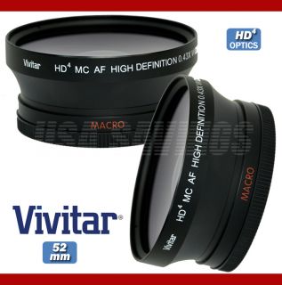 Vivitar 0 43x 52mm Wide Angle Lens with Macro for Nikon D3100 D5000 